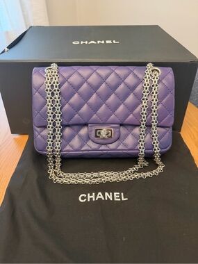 Authentic Purple CHANEL 2.55 Reissue - Lambskin FULL INCLUSION